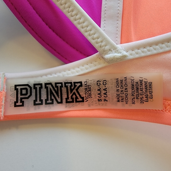 Victoria's Secret PINK Citrus Splash Strappy Front T Back Padded Bikini Top - Picture 4 of 6